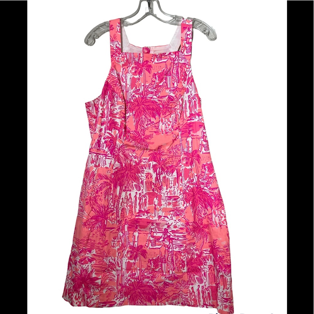 Lilly Pulitzer resort Simone cheeky melon pink rule breaker shift dress- size 14